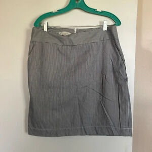 Talbots size 12 blue and white pinstriped skirt with pockets.